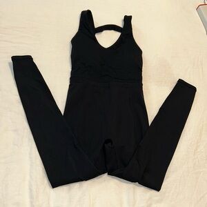 Backless workout romper.